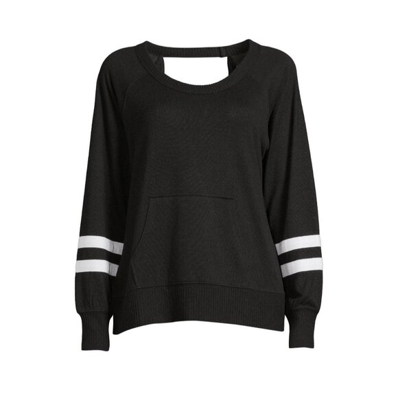 No Boundaries Juniors’ Elegant Black/White Soft Open Back Pullover Size Large - Picture 5 of 5